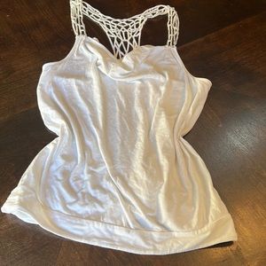 White Beaded Express Top